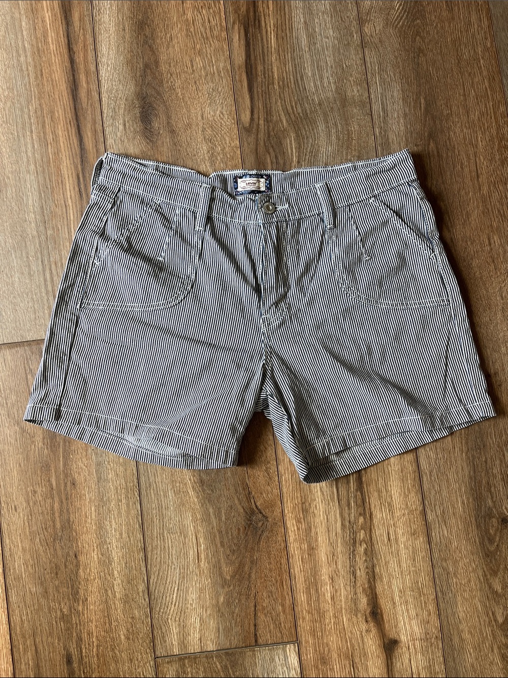 Levi's Black & White Pinstripe Bermuda Shorts